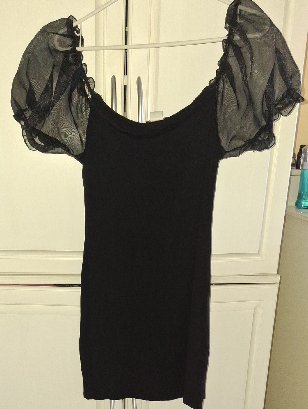 Little Black Dress With Puff Sleeves